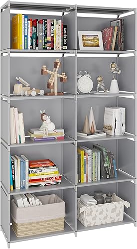 ACCSTORE Estante de almacenamiento de cubos de doble fila de 6 capas para armario, armario de pared, estante de almacenamiento cuadrado de plástico,