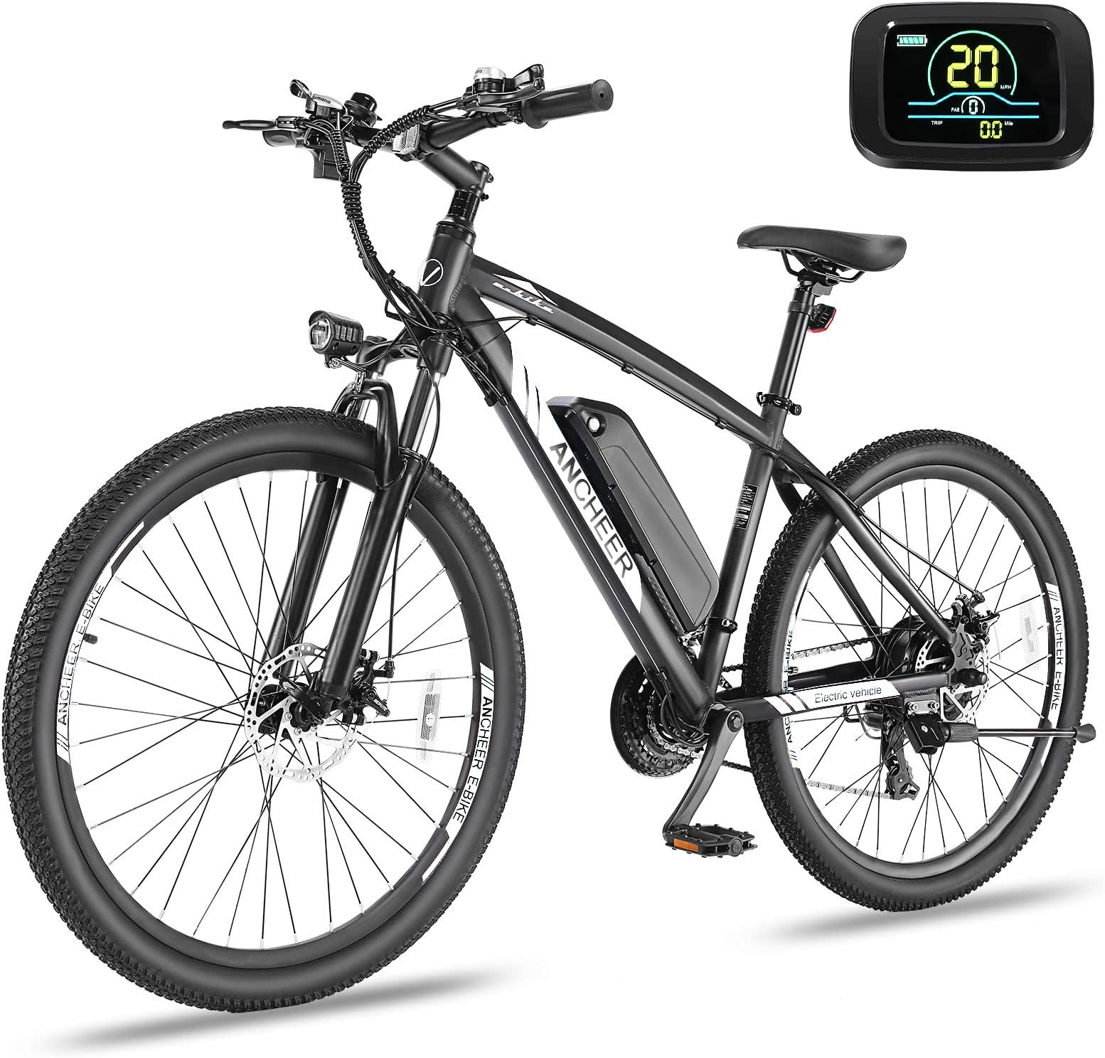 ANCHEER Electric Bike for Adults, Peak 750W Ebike, 3 Hours Fast Charge, 60 Miles Electric Bicycle with 48V/499Wh Battery, 27.5 ''Hummmer Electric Mountain Bike with LCD Display, 21/24 Speed | Peak 750W, Ebike, 3 Hours Fast Charge, 60 Miles, Electric Bicycle, 48V/499Wh Battery