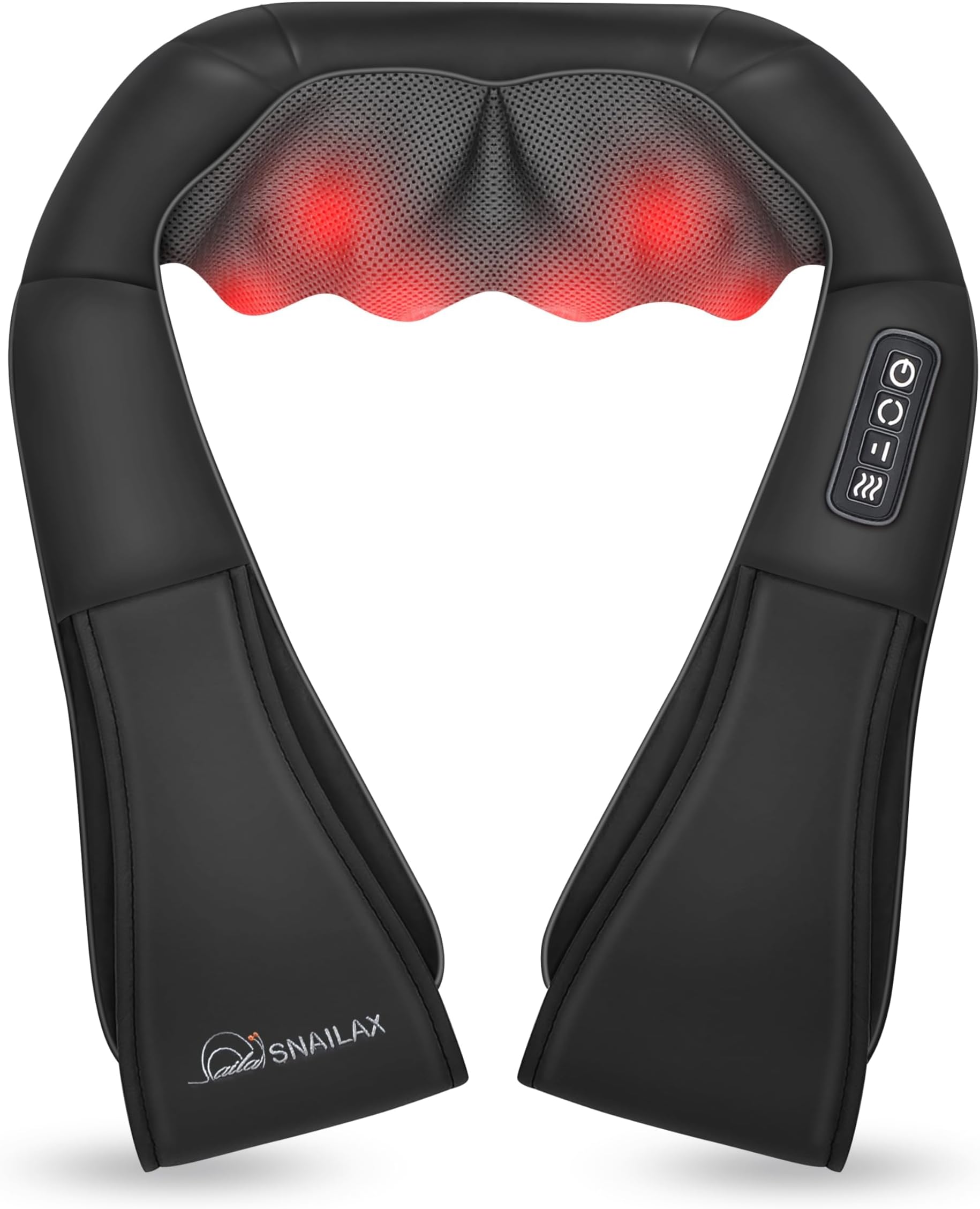 Shiatsu Neck & Shoulder Massager with Heat, Deep Tissue Back Massager | FSA eligible item, 8 Rotating Kneading Nodes, Shoulder Cape, Soothing Heat, Thicker Premium PU Leather Gift for Her He