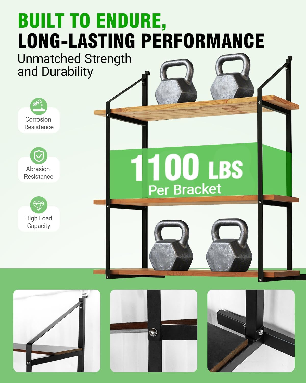 Shipping Container Shelves Shelving Brackets, Heavy-Duty 3-Tier Shelf Bracket 19"(D) x 52"(H) Universal Storage Racks for Cargo Containers - 4 Packs