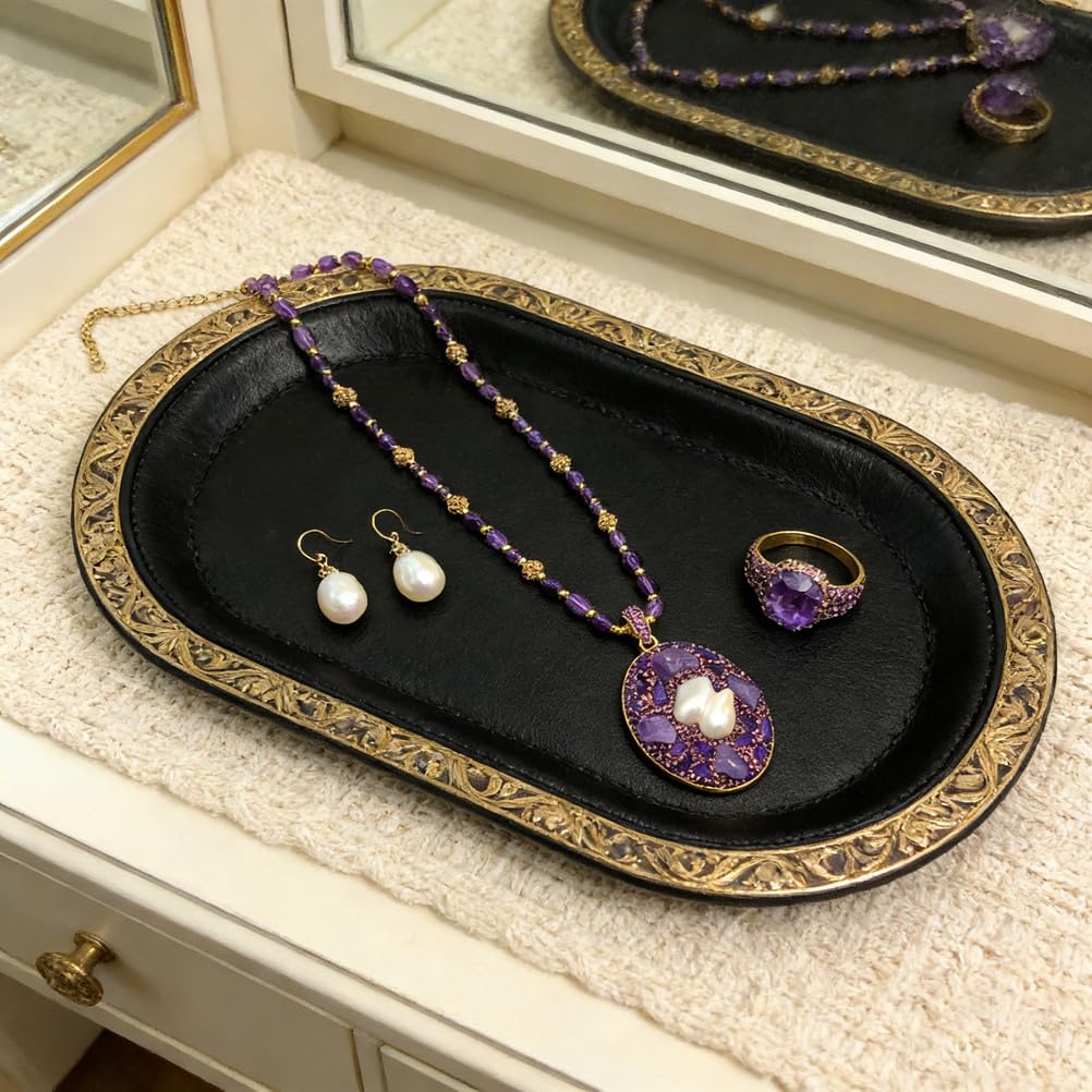 Collar de Amatista para Mujer, Colgante de Cristal Morado Natural para protección, energía Espiritual, Enfoque Tranquilo, meditación de Equilibrio de Chakras, Elegante Regalo