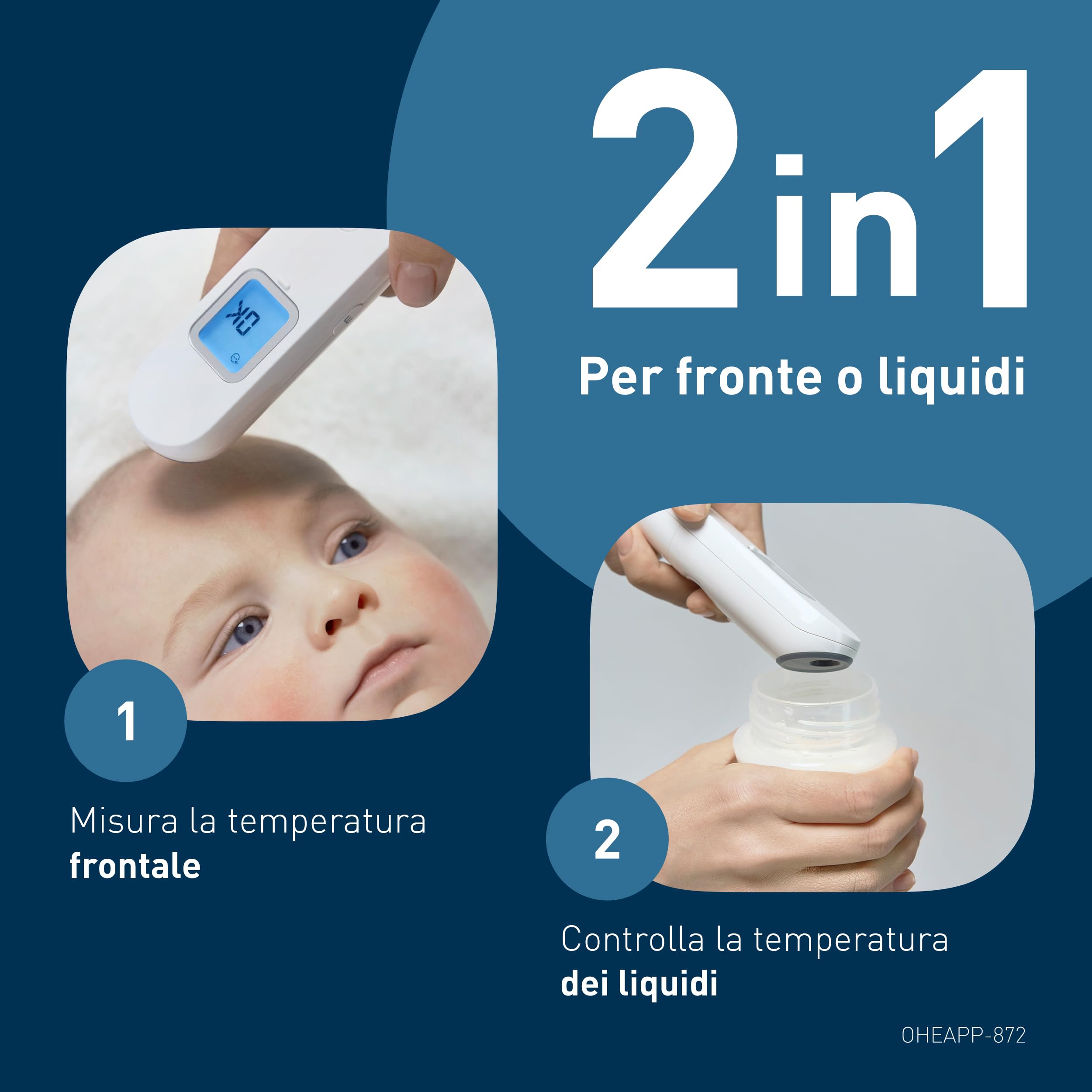 OMRON Gentle Temp 730, Termometro frontale a infrarossi senza contatto con sensore di distanza, Termometro frontale bambini e neonato per misurazione accurate senza contatto anche durante il sonno