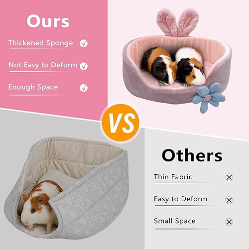 Miniatura 16 de Cama de conejo, camas para conejos, cómoda cama de conejillo de indias con alfombrilla extraíble, sofá de conejo lavable, adecuada para chinchilla