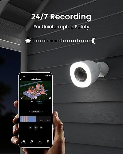 Miniatura 5 de youkey Cámara de seguridad Wi-Fi al aire libre, sin tarifas mensuales, cámara con cable 4K para seguridad en el hogar, visión nocturna Color24,