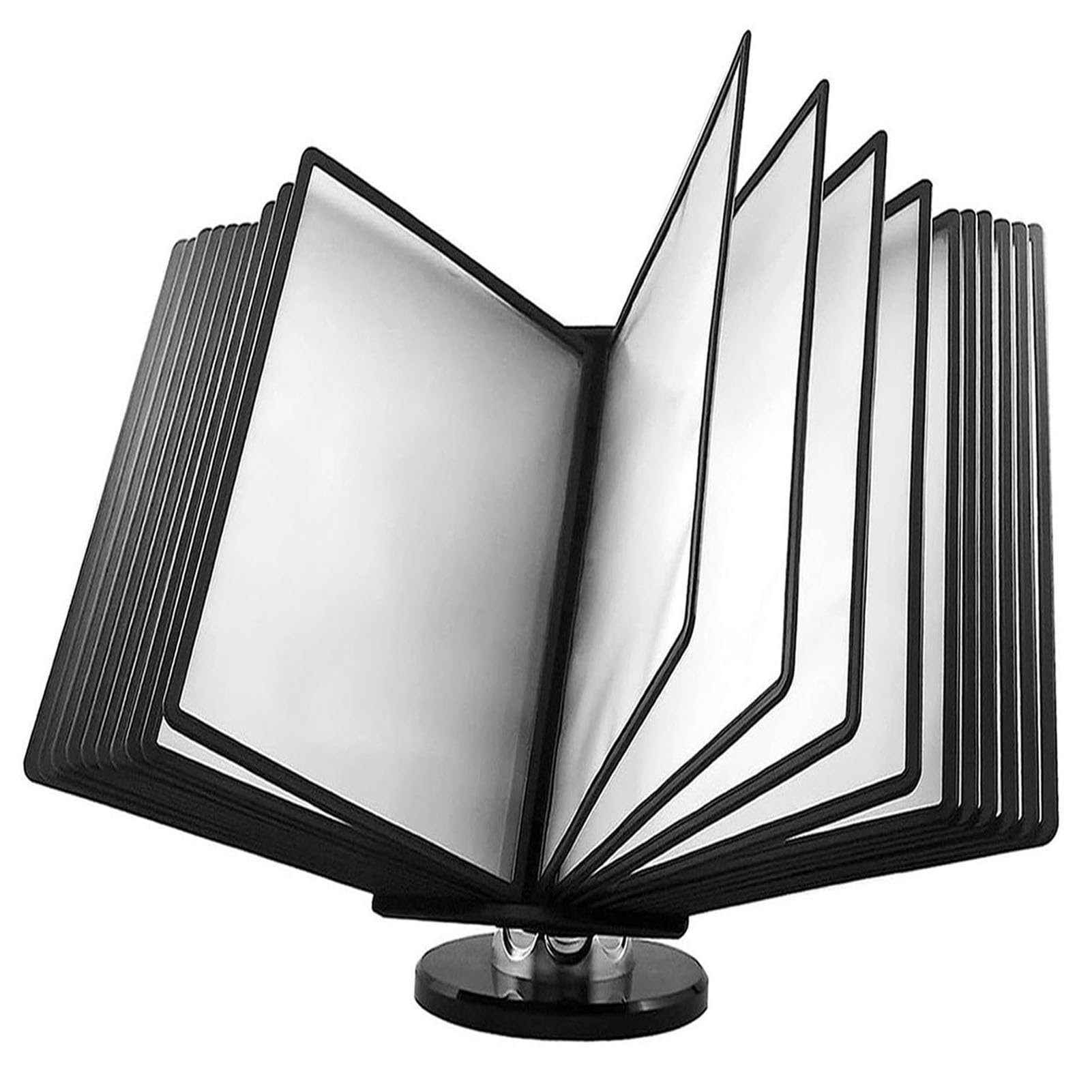 JYBNBBE Desk Organizer - Wall Mount Reference Organizer with 20 Display Pockets, Metal Desktop Flip Display for Easy Access to Documents