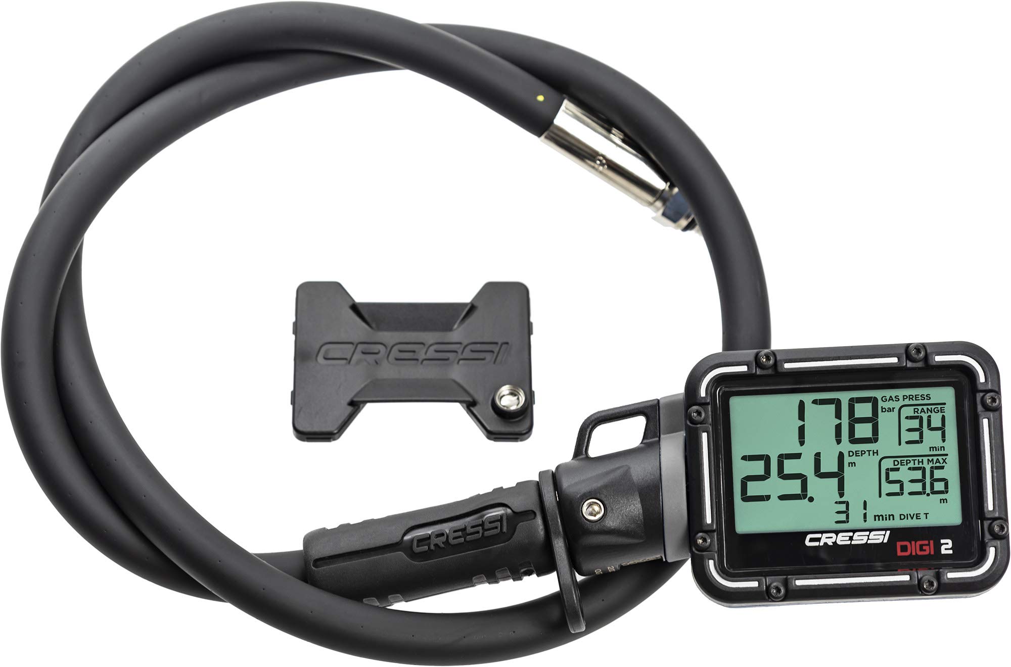 Cressi Digi 2 Manomètre Jauge de Profondeur Thermomètre Montre de Plongée Numérique Gris