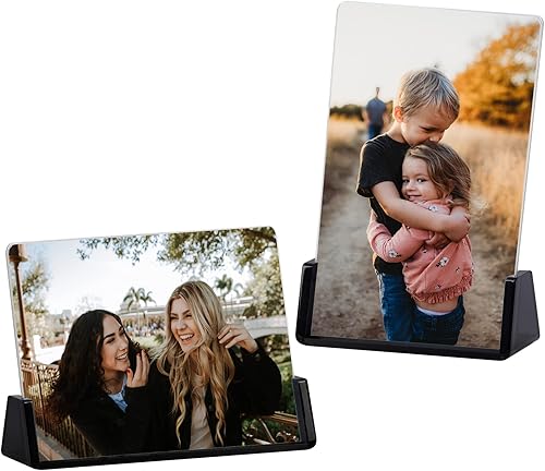 Boxalls Paquete de 2 portarretratos acrĂlicos de 8 x 10 pulgadas con base negra translĂşcida, marco de fotos sin marco para mesa o escritorio Boxalls Paquete de 2 portarretratos acrĂlicos de 8 x 10 pulgadas con base negra translĂşcida, marco de fotos sin marco para mesa o escritorio
