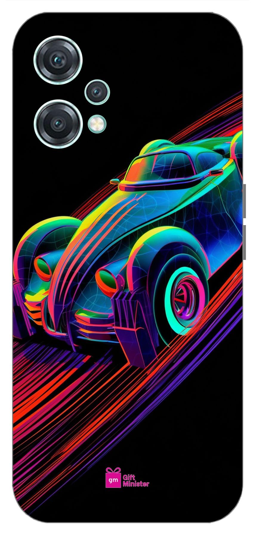 Gift Minister Hard Designer Mobile Case for One Plus Nord Ce2 Lite 5G Back Cover Midnight Blue - Animated Image Car Motion Palettes Futurist Sculpture Sketchfab Green Awardwinning Cyan 1Pcs 1701N