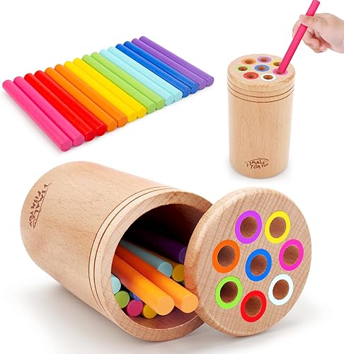 Juguetes Montessori para niños de 1 a 3 años aprendizaje de madera, juguetes de clasificación de colores para niños pequeños de 1 a 3 años,