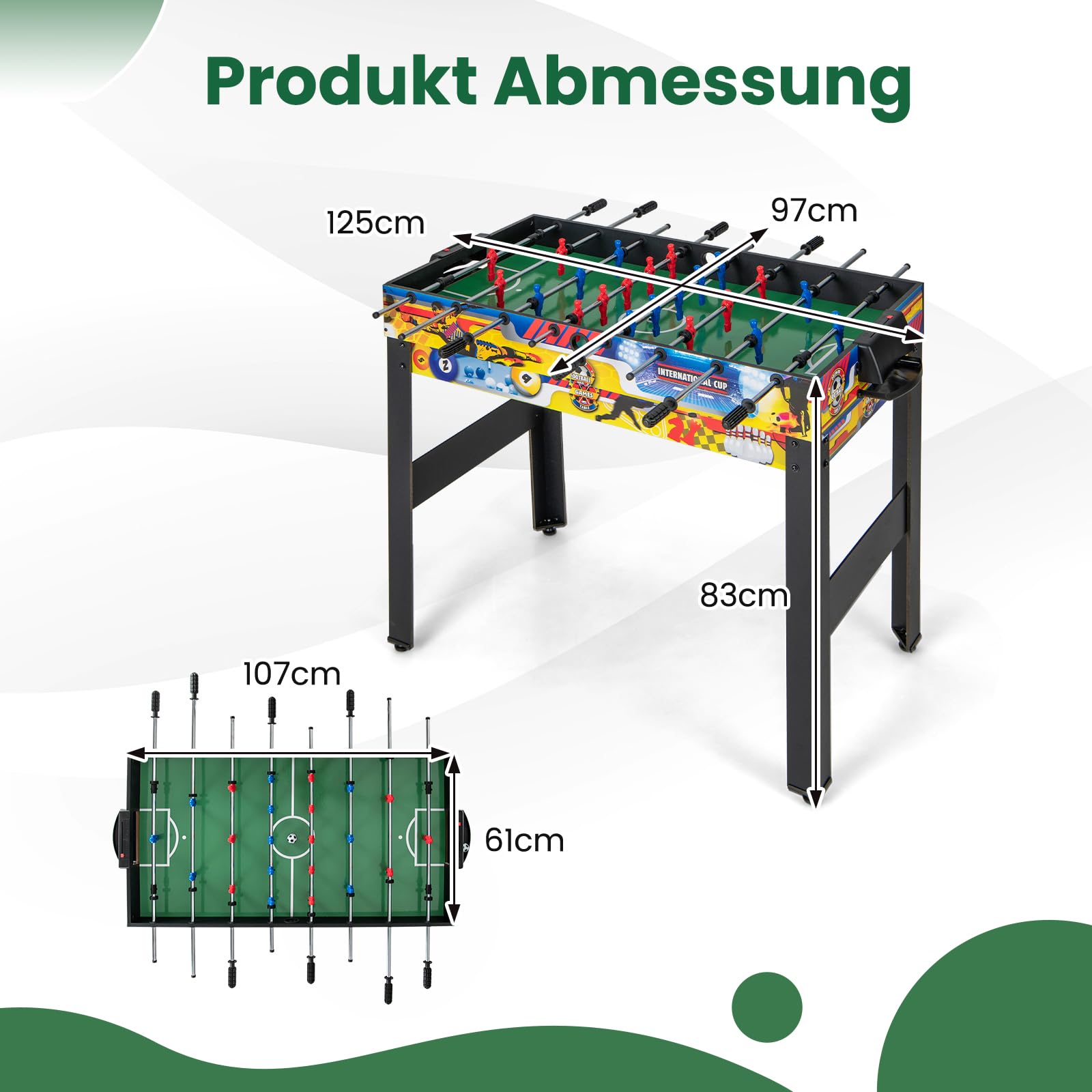 GOPLUS 12 in 1 Spieltisch, Multifunktionstisch mit Tischfußball, Billard, Tischtennis, Hockey, Bowling, Shuffleboard und mehr, Kombi-Tischspiel-Set für Kinder und Erwachsene