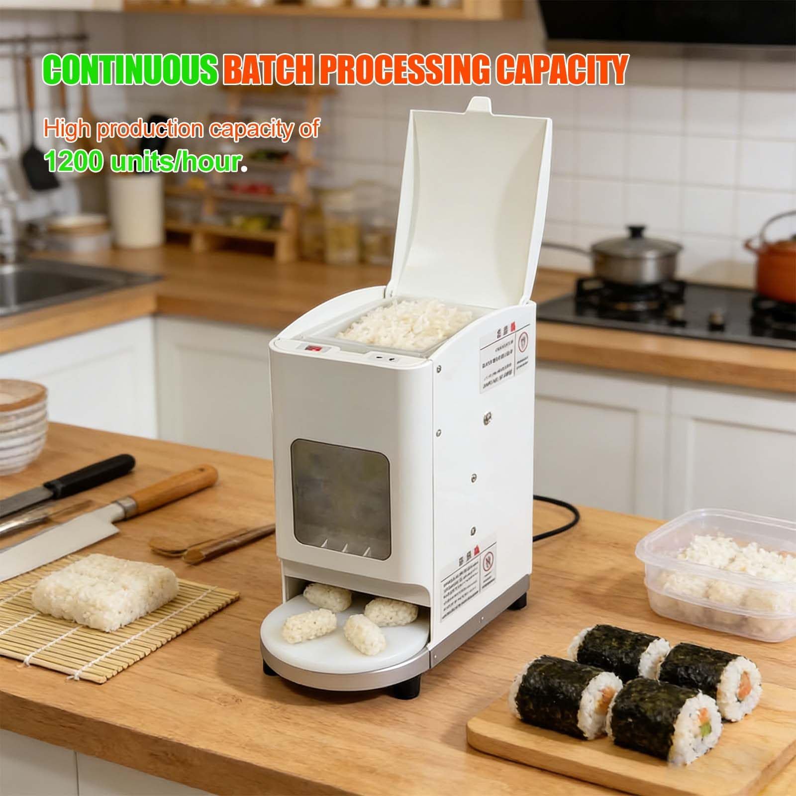 Creatore automatico della palla del riso del sushi, macchina di formatura commerciale 1200pcs/h, acciaio inossidabile per il ristorante & da asporto
