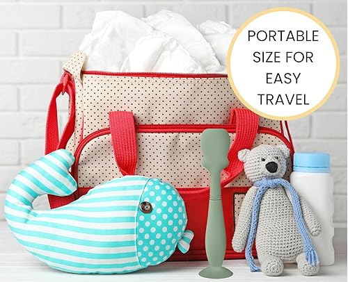 Miniatura 6 de Espátula aplicadora de crema para pañales de bebé de gran tamaño, espátula de silicona suave para pasta de glúteos (paquete de 2, rubormalva)