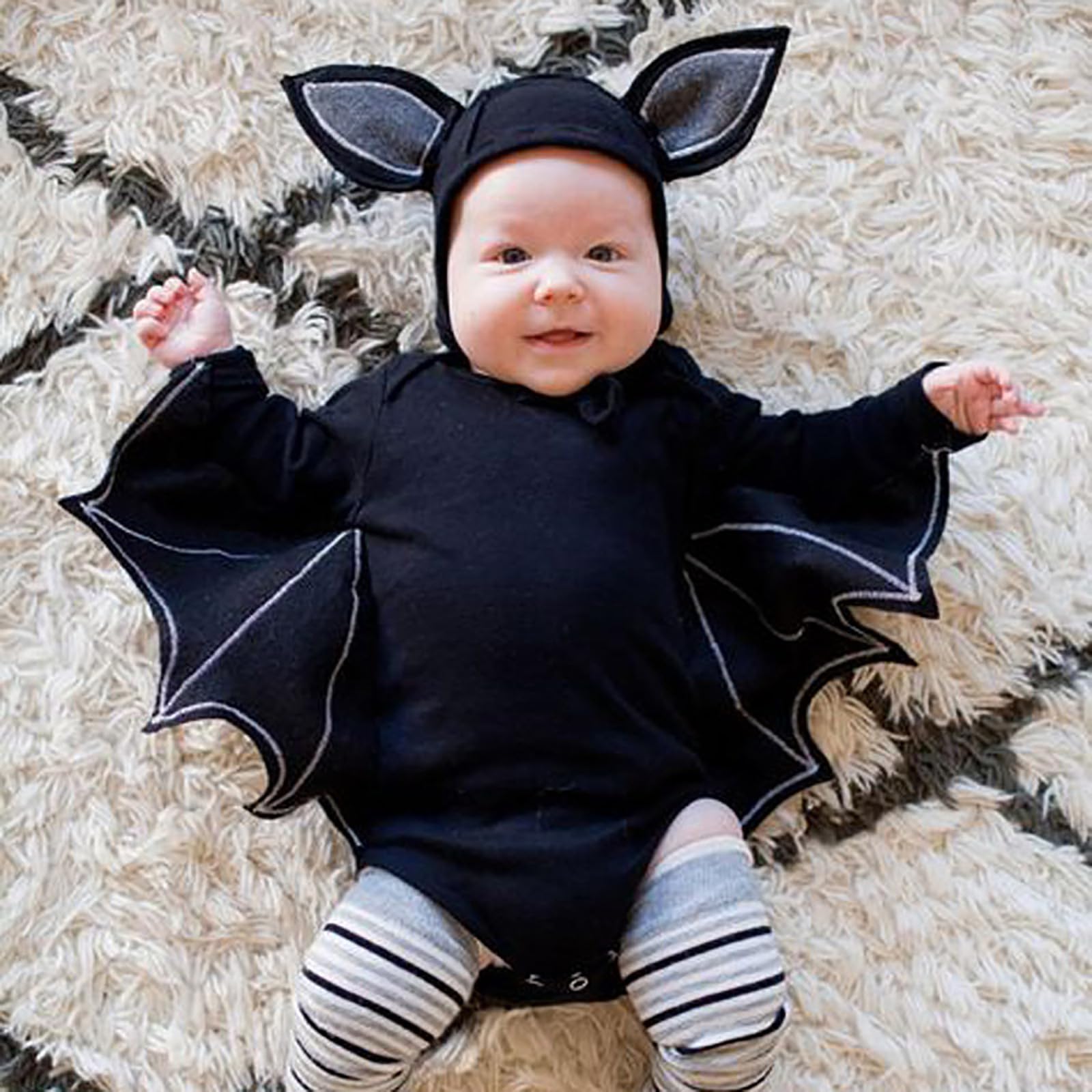 Generisch Costume da pipipistrello per bambini come primo vestito di Halloween per neonati come simpatico tutina con