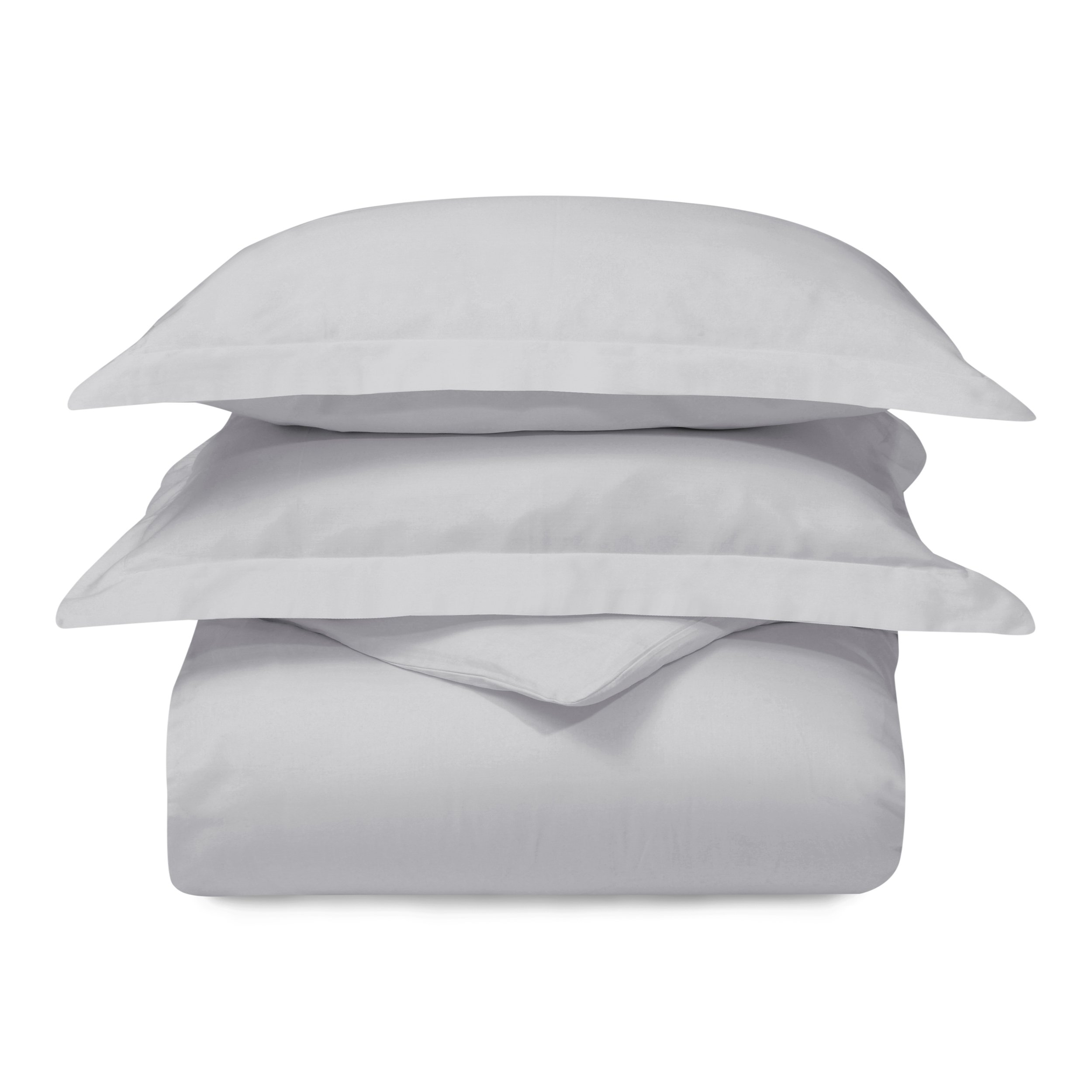 Parure de lit gris clair 3 pièces pour lit double esthétique