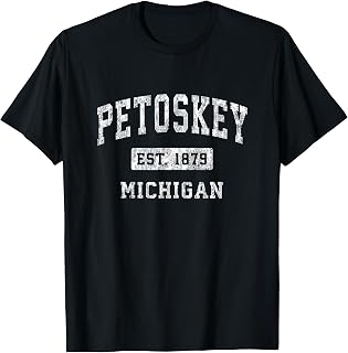 Petoskey Michigan MI Vintage Established Sports Design T-Shirt
