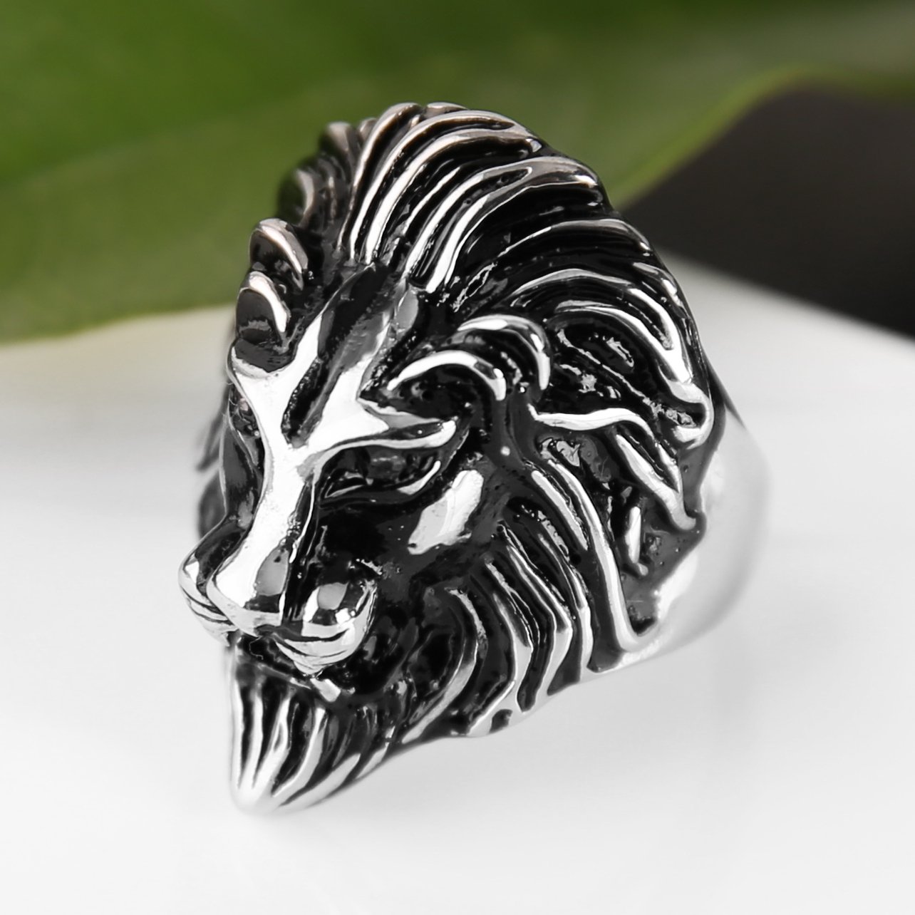 Men Polished 316L Stainless Steel Big Gas mask Skull Punk Gothic Biker Ring 7-14