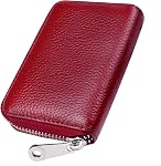 GADIEMKENSD Dual Zipper Card Wallet with RFID Blocking Huge Capacity Genuine Leather Travel Wallets Women Men Purse Accordion Card Holder Money Clip for Credit Cards Key Chain Changes Black Large