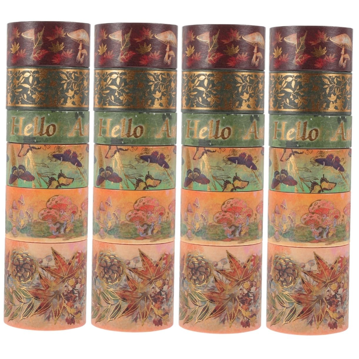 HOMSFOU 4 set Nastro Washi Carta Sottile Adesivi Per Diario Nastro Colorato Per Artigianato Nastro Da Per Scrapbooking Graziosi Accessori Per Diario Materiale Per 6 * 4