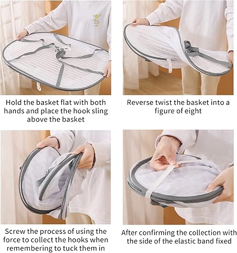 Miniatura 3 de PRTECY Rejilla de secado de hierbas, red plegable de malla con cremallera, red de secado de alimentos para secar suéter para secar semillas,