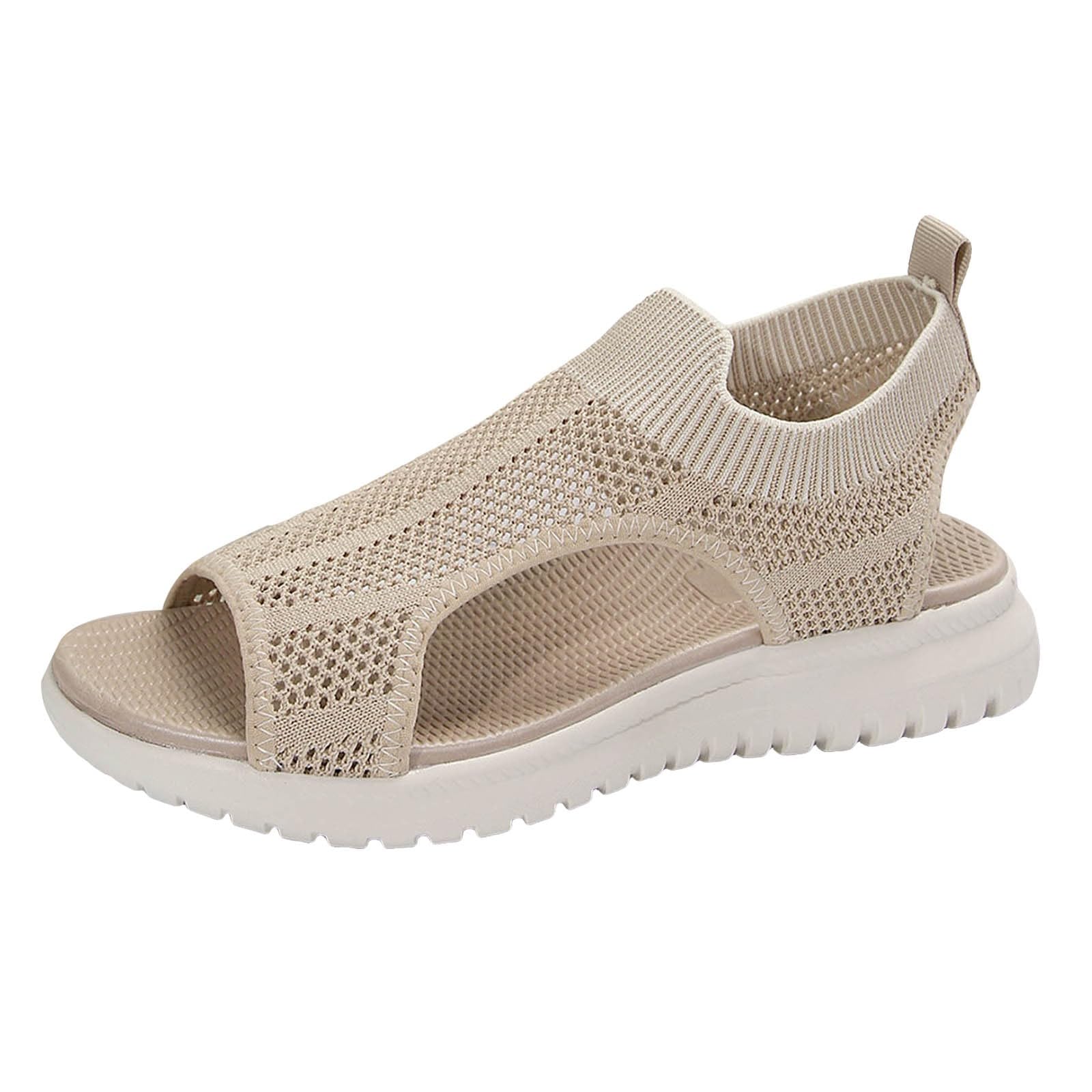 Sandales Orthopédiques Femme Confort Pieds Larges - Talon Compensé, Semelle Antidérapante, Matériau Respirant - Pour Marche, Plage, Bureau, Voyage - 6