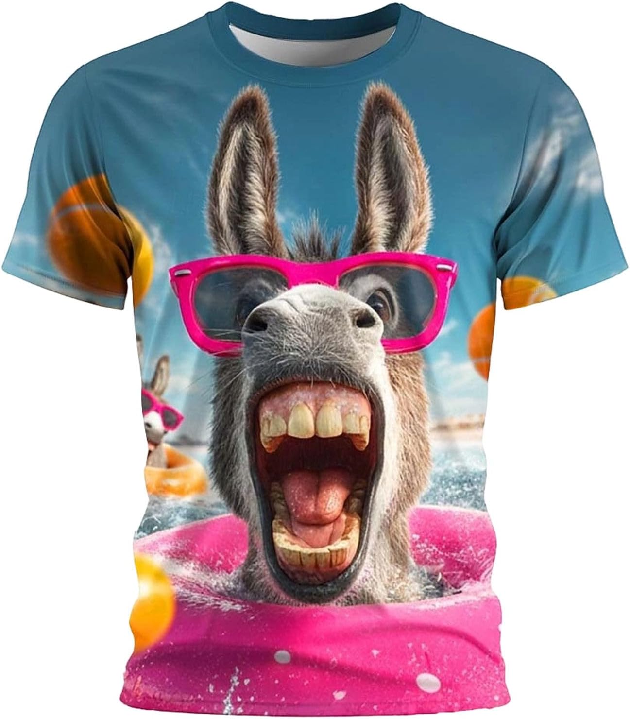 T Shirt Homme Humour Tee Shirt Drole Humoristique Manches Courtes Tshirt Moche Imprimantes 3D Animaux Haut Coton Léger Respirant pour Sport Jogging Running Le Travail