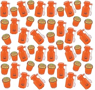 96 Piece Pumpkin Slime/Putty/Bubbles Small Toy Set - Pumpkin Guts Putty, Jack O Lantern Pumpkin Spring Coil - Trick or Treat (8 Dozen)