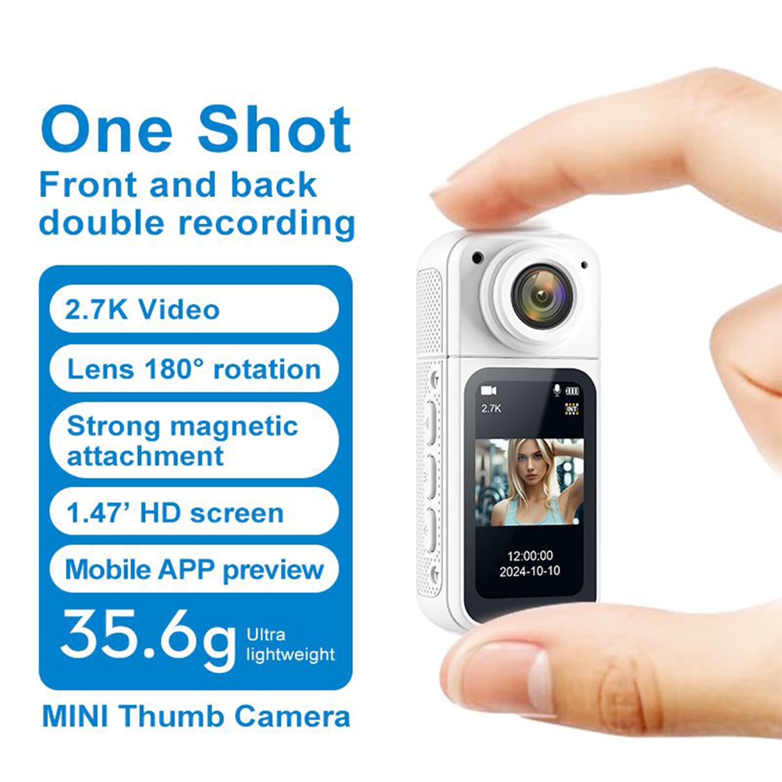 Videocamera A Pollice Telecamere Corporali Con Registrazione Audio E Video | Elettronica Per Video E Foto Ideale Per Vlogging Viaggi Bambini Animali Famiglia