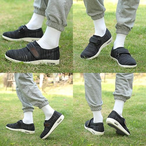 Miniatura 7 de Mei MACLEOD Zapatos extra anchos para mujer, con correa ajustable, ancho ancho, para artritis, edema, caminar, para ancianos diabéticos