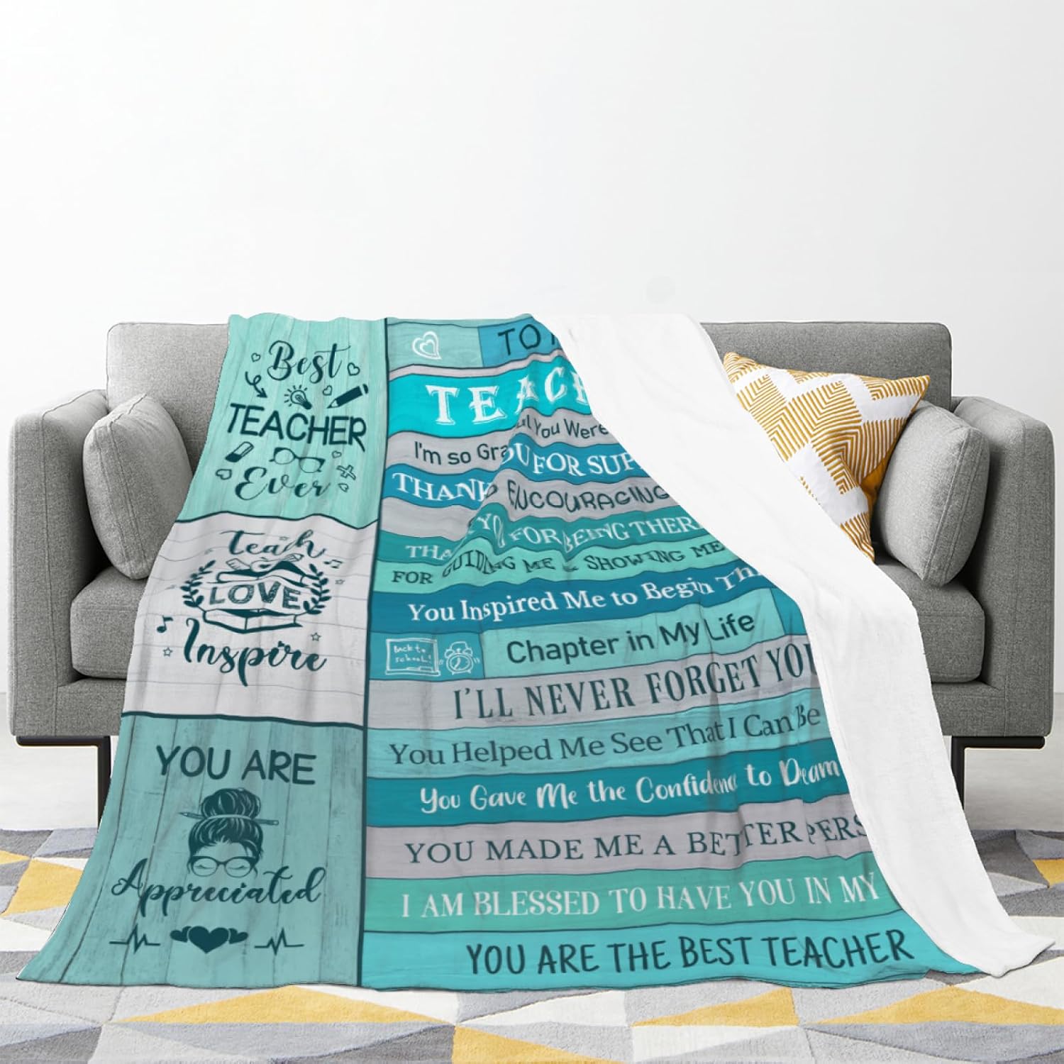 Best Teacher Gifts: Throw Blanket - 60''x50'' for Women & Men - Teacher Appreciation & Graduation Gift - Image 5