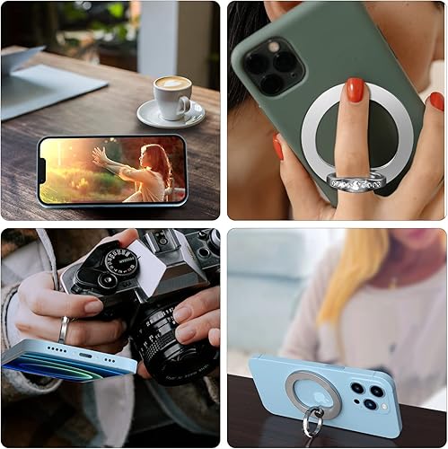Miniatura 5 de AUROX Soporte magnético para anillo de teléfono para iPhone 17, 16, 15, 14, 13, 12, agarre magnético para teléfono Magsafe, accesorios de rotación