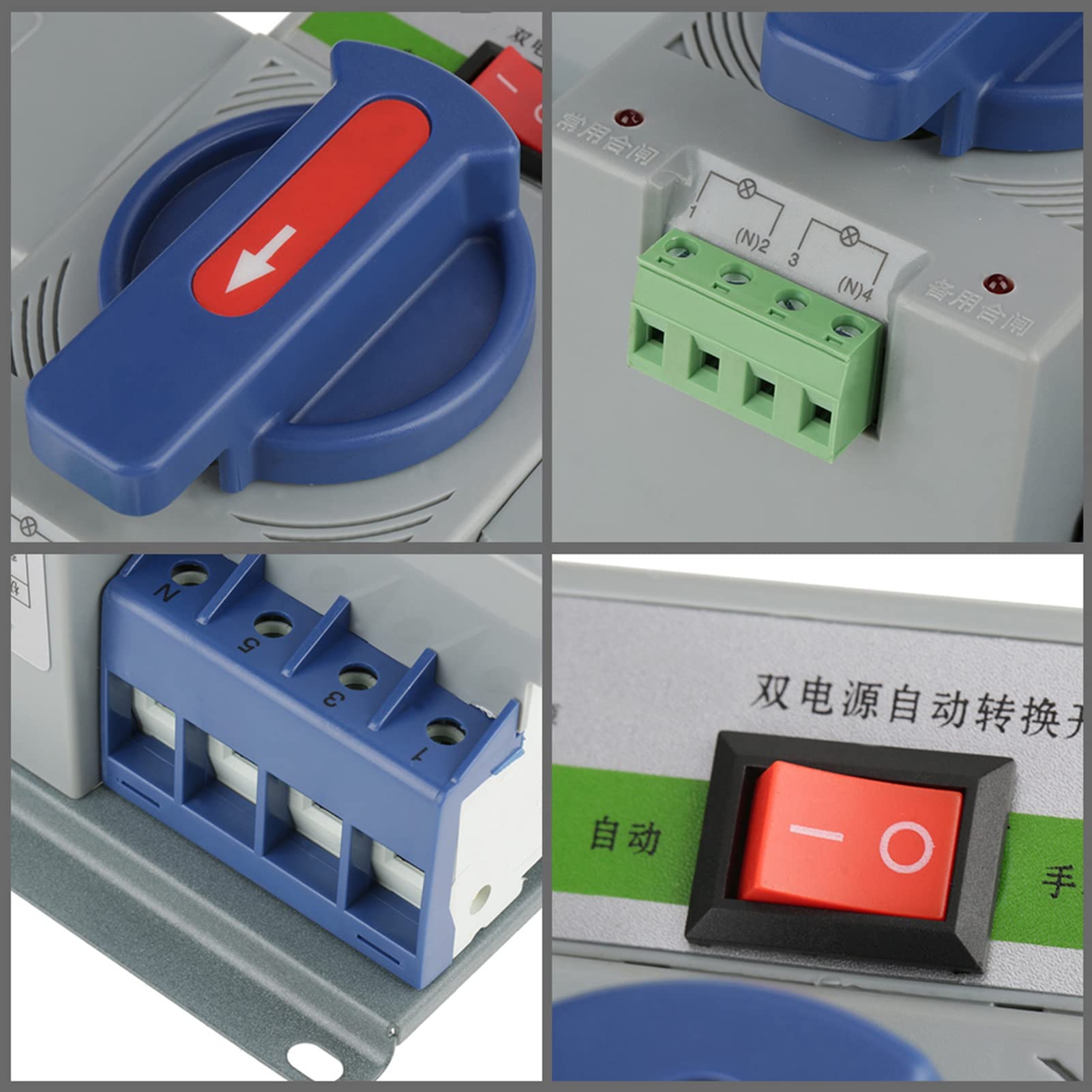 KIMISS Niezawodny Wyłącznik Automatyczny Mini Dual Automatycznym Przełączaniem Zasilania 1 szt. 400 V 63 A 4 P - Zabezpieczenie Przed Zwarciem - Patio, Trawnik i Ogród/Generatory i Przenośny