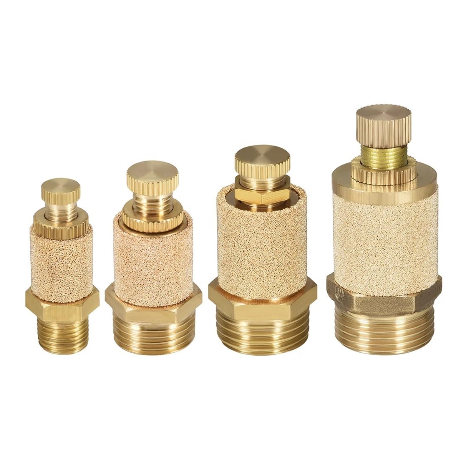 Pneumatischer Auspuffschalldämpfer Pneumatischer Auspuffschalldämpfer M5 1/8 1/4 3/8 1/2 3/4 Außengewinde for Luftgeräusche Messing verstellbar lang kurz BSL SLM SLL(SLL 1 inch,1PCS)
