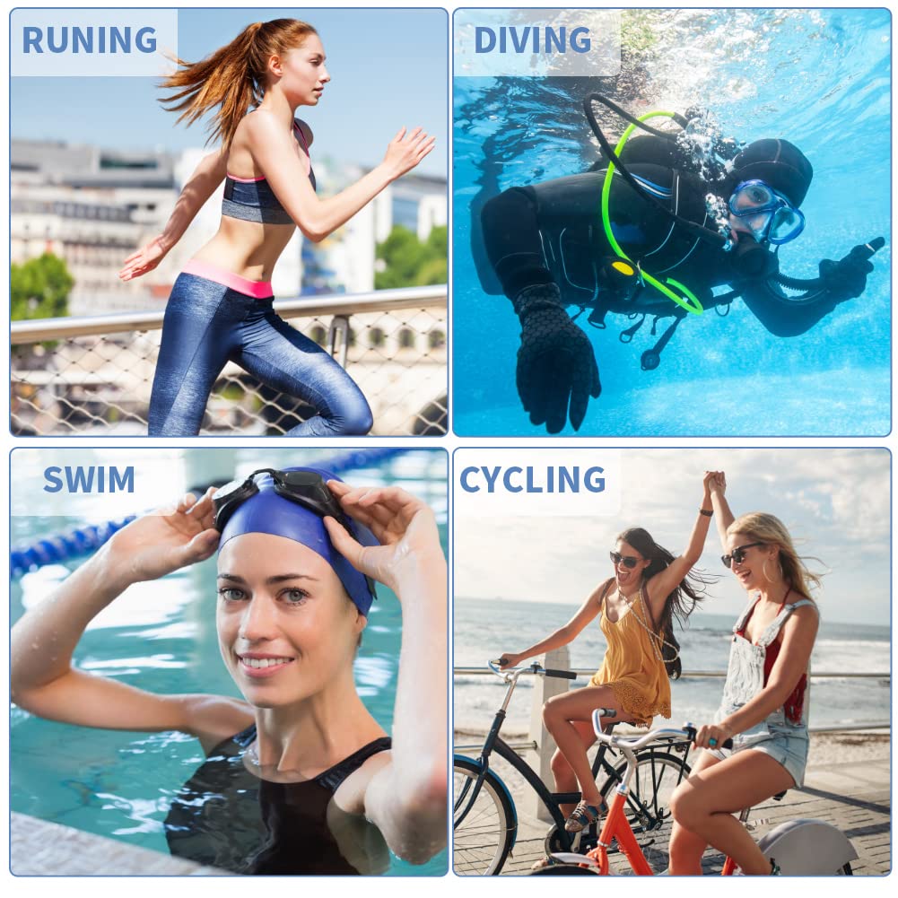 ASHATA Lettore MP3 Impermeabile da 4 GB per Nuoto e Corsa, Riproduzione di 8 Ore da 600 mAh, Lettore MP3 Portatile con Cuffie, IPX8