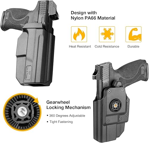 Miniatura 5 de Funda M&P de 0.394 pulgadas, funda de remo OWB para Smith & Wesson M&P 9MM.40 M2.0 tamaño completo 4.25 pulgadas y M2.0 Compact 4 pulgadas 3.6