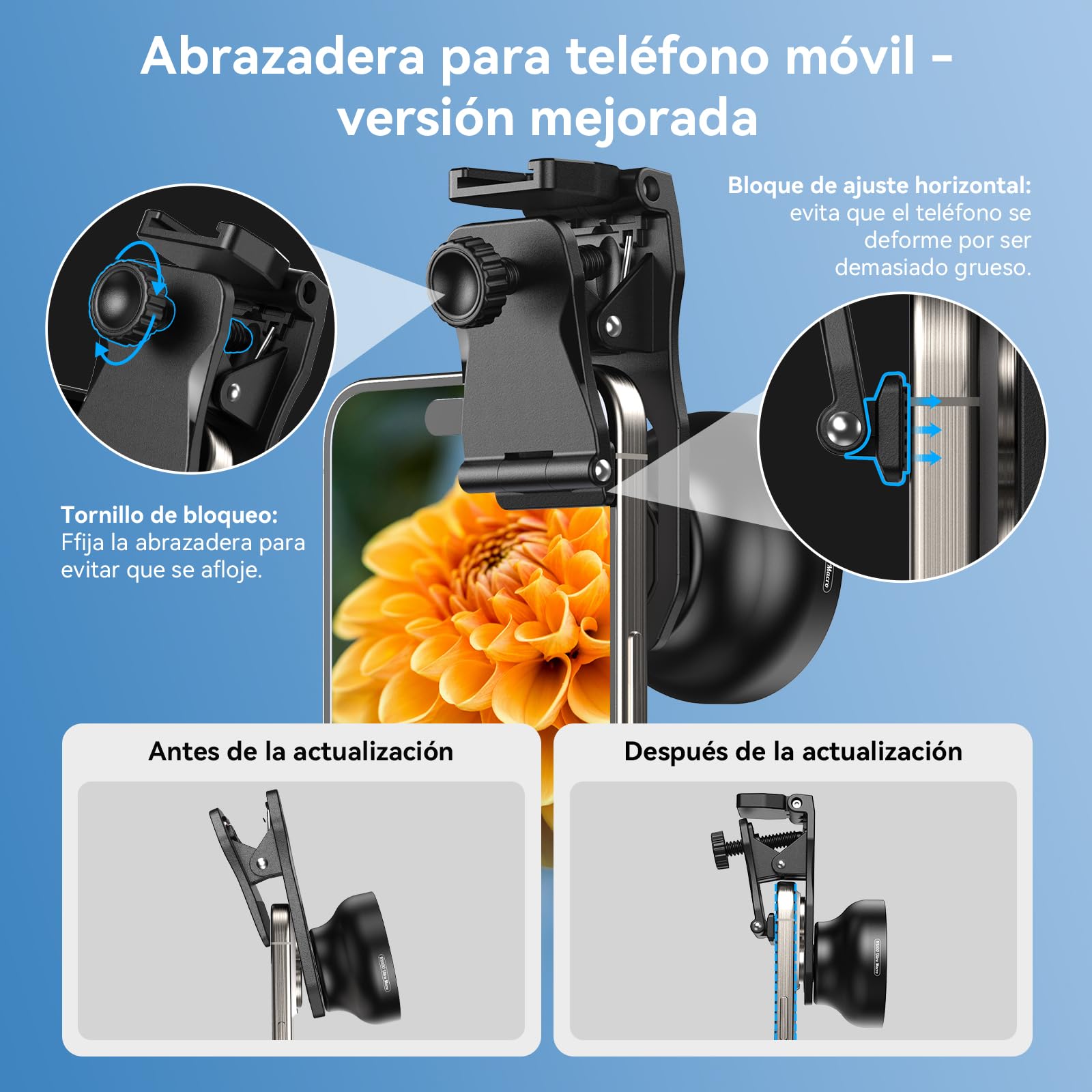 APEXEL HB100 Ultra Lente Macro para Teléfono Móvil HD con CPL de 52 mm y Filtro Starlight, Apertura F1.05 y Revestimiento AF, Objetivo para Móvil Adecuada para Todos los Teléfonos Inteligentes