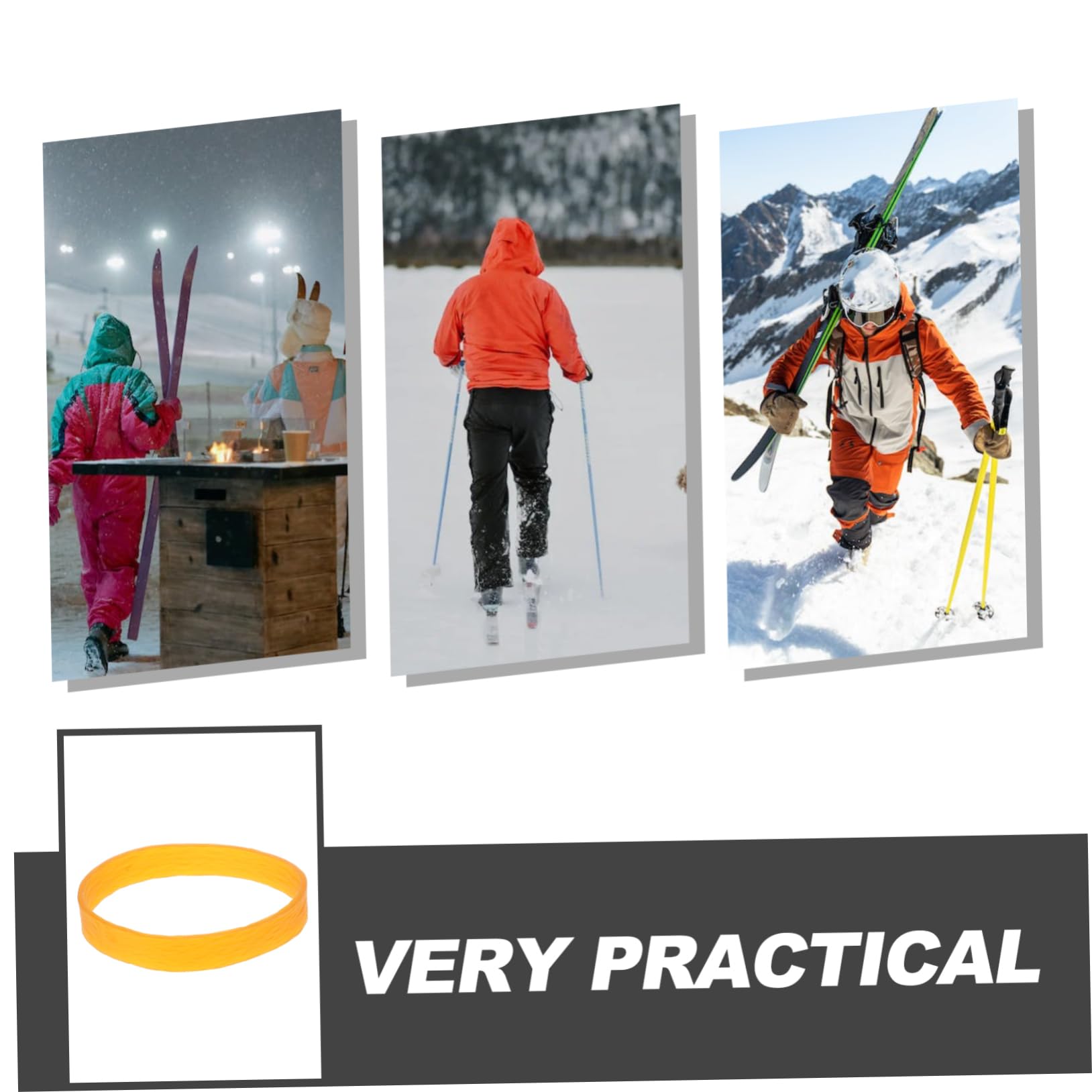 BESPORTBLE 150pezzi Cinghie Fissaggio per Snowboard e Sci Cinghie Regolabili per Sicurezza e Stabilità Accessorio Essenziale per Sport Invernali