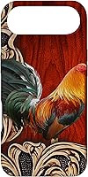 Vista 27 de Flowers Leaf Floral Rooster Wood PC Funda para iPhone 17