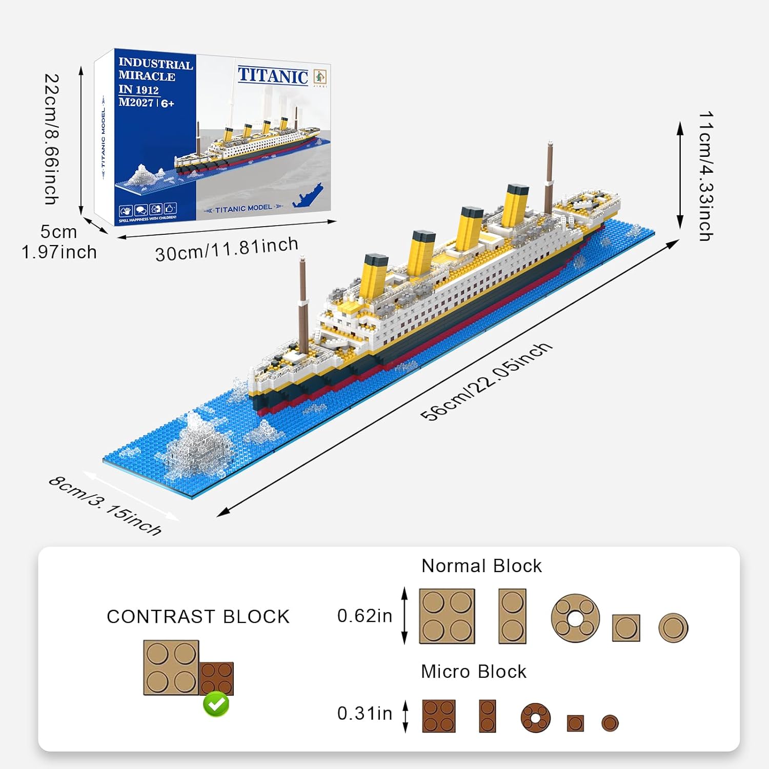 PQKIE Titanic Micro Mini Building Set,1878 Pieces Big Ship Model Building Toys,DIY Educational Toys 3D Puzzle Kit,STEM Ship Creative Project Model Building Set, Birthday for Adults,Kids
