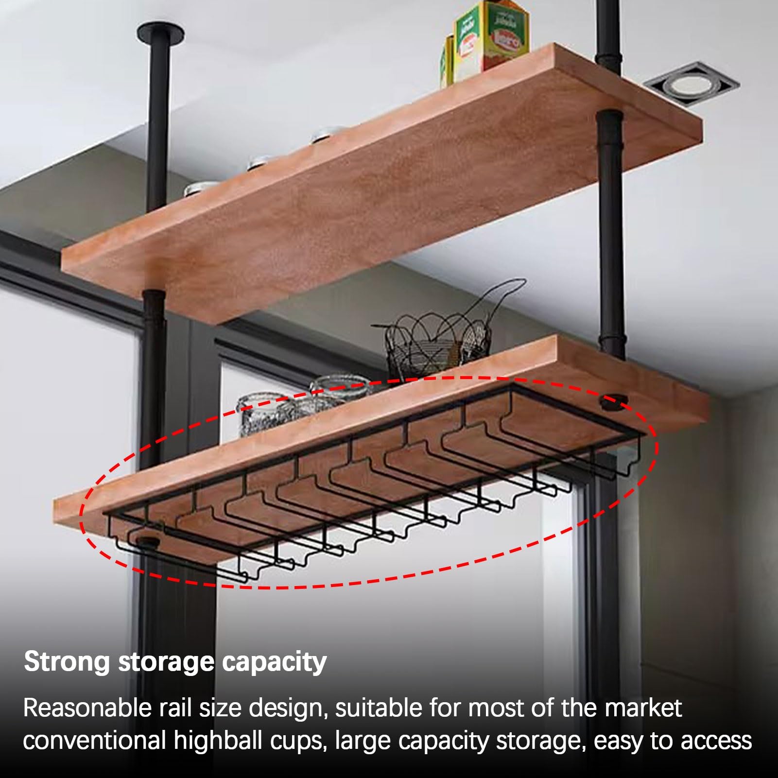 Ceiling Mounted Display Racks Hanging Wardrobe With Clothes Rail,