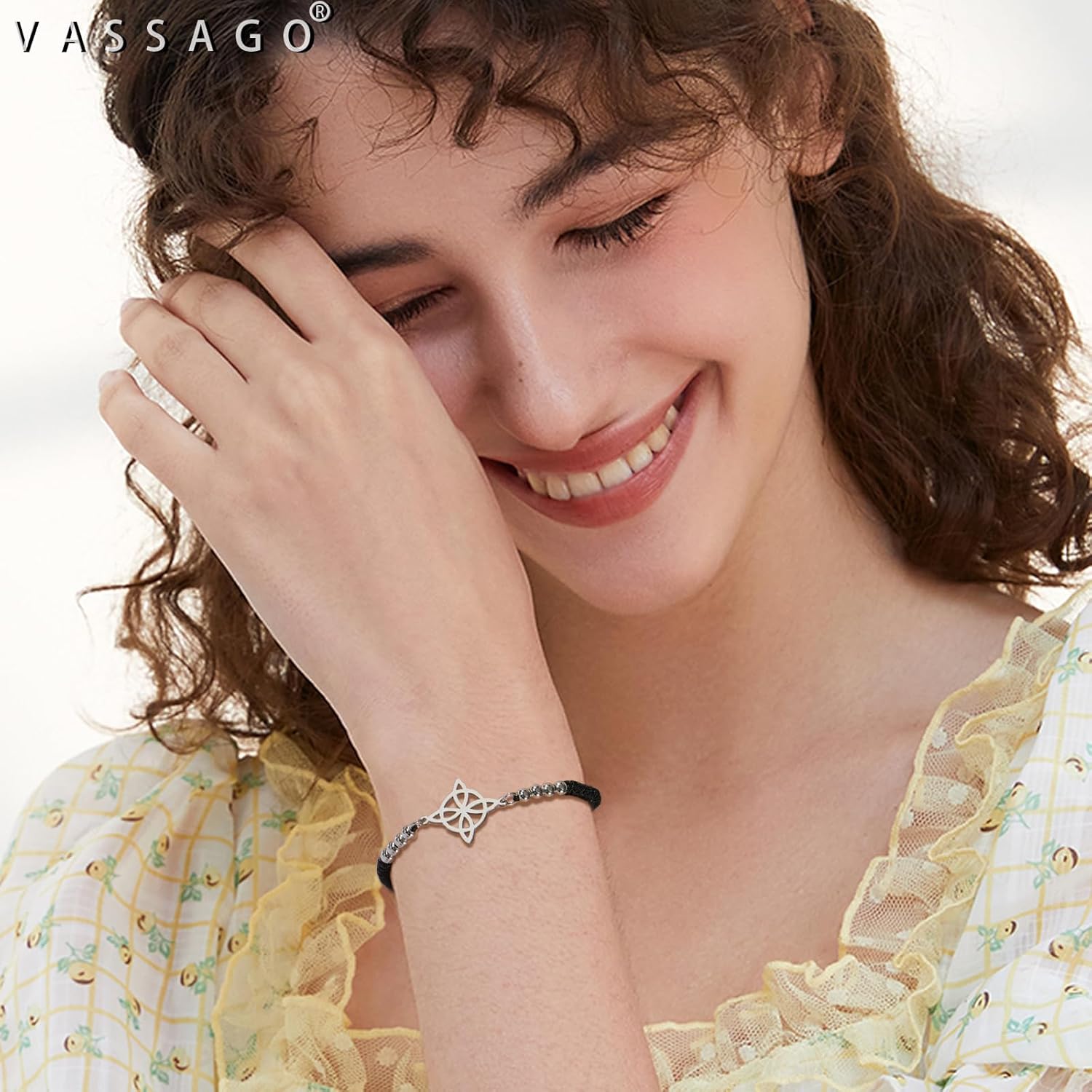 VASSAGO Witches Knot Bracelet for Women Men Stainless Steel Magic Celtic Knot Adjustable Colored Beaded Braided Witch Knot Bracelets String Wiccan Witchcraft Jewelry - Image 2