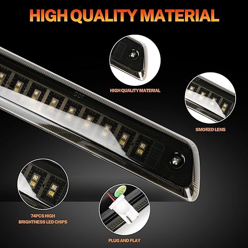 Miniatura 5 de AUTOXBERT 3 luz de freno para Ford F150 2009 2010 2011 2012 2013 2014 Ford F150 2009-2014 impermeable LED de montaje alto tercera luz de freno