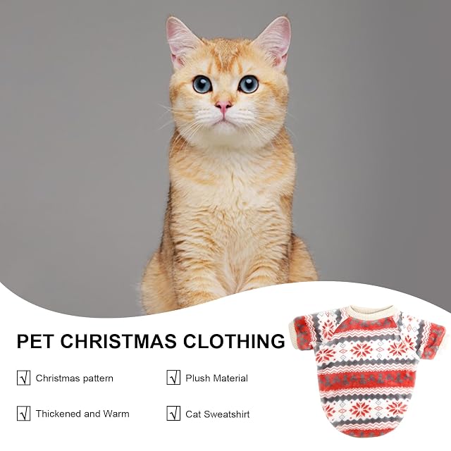 Foto 3 de 8 de Suéter para Perros de Navidad, suéter con Chaleco Suave de Navidad para Cachorros de Gatito