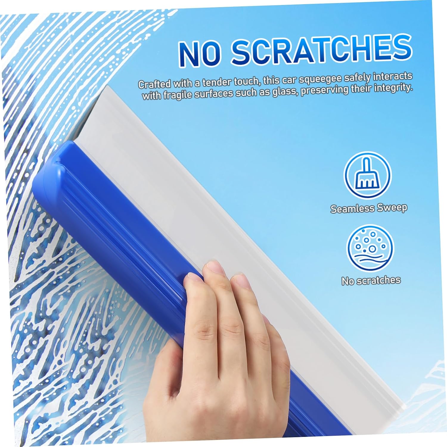Zerodeko Car Squeegee Water Wiper for Windshield Cleaning Durable Handheld Tool with Comfort Grip Handle Versatile for Cars Windows and Mirrors