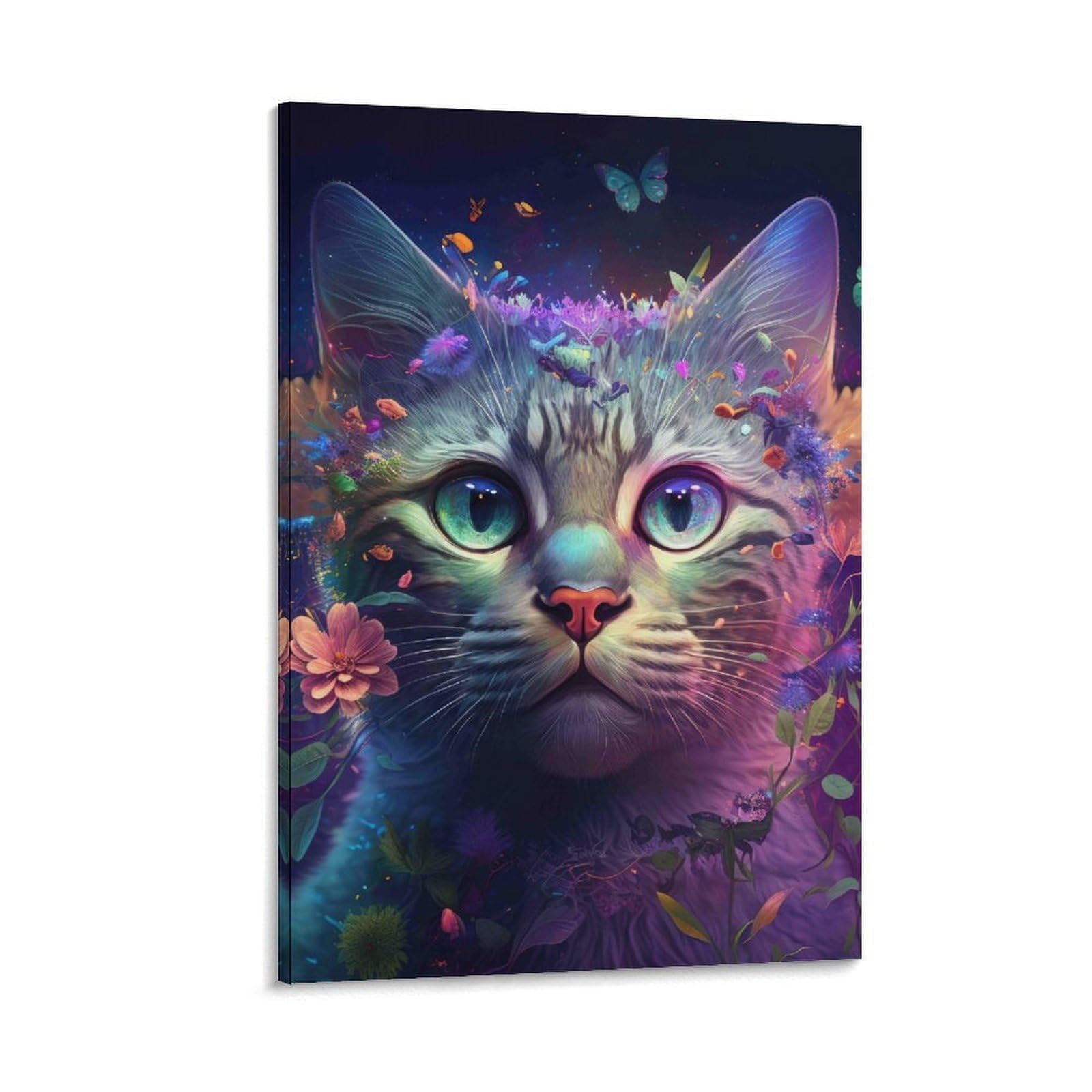 DHBANEIOK Fantasy Cat Portrait_1_1 Poster Artwork Giclee Canvas Prints Modern Wall Art Picture Wall Hanging for Bathroom Wall Decor 24x36inch(60x90cm)