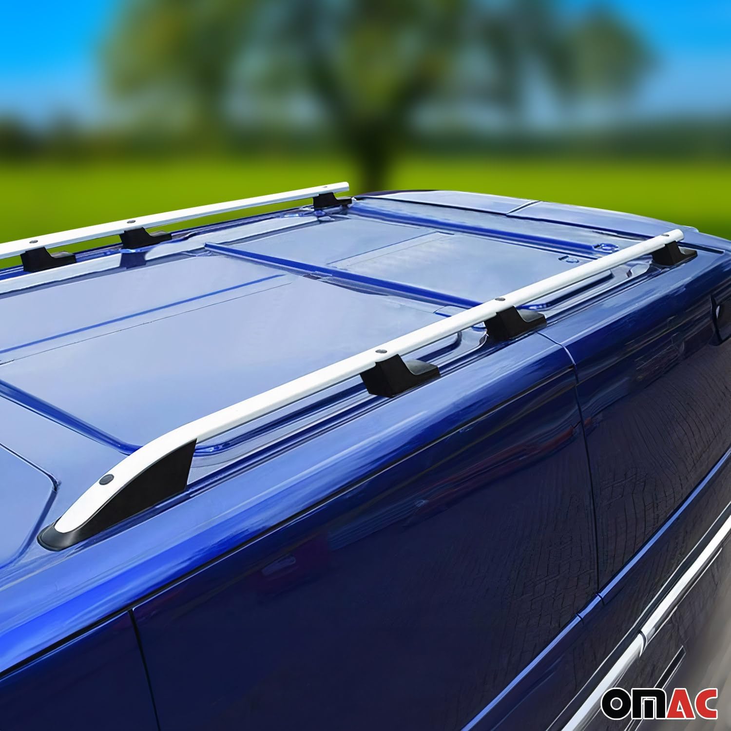 OMAC Roof Racks Side Rails Alu for Ford Transit 2015-2024 Silver 2 Pcs ...