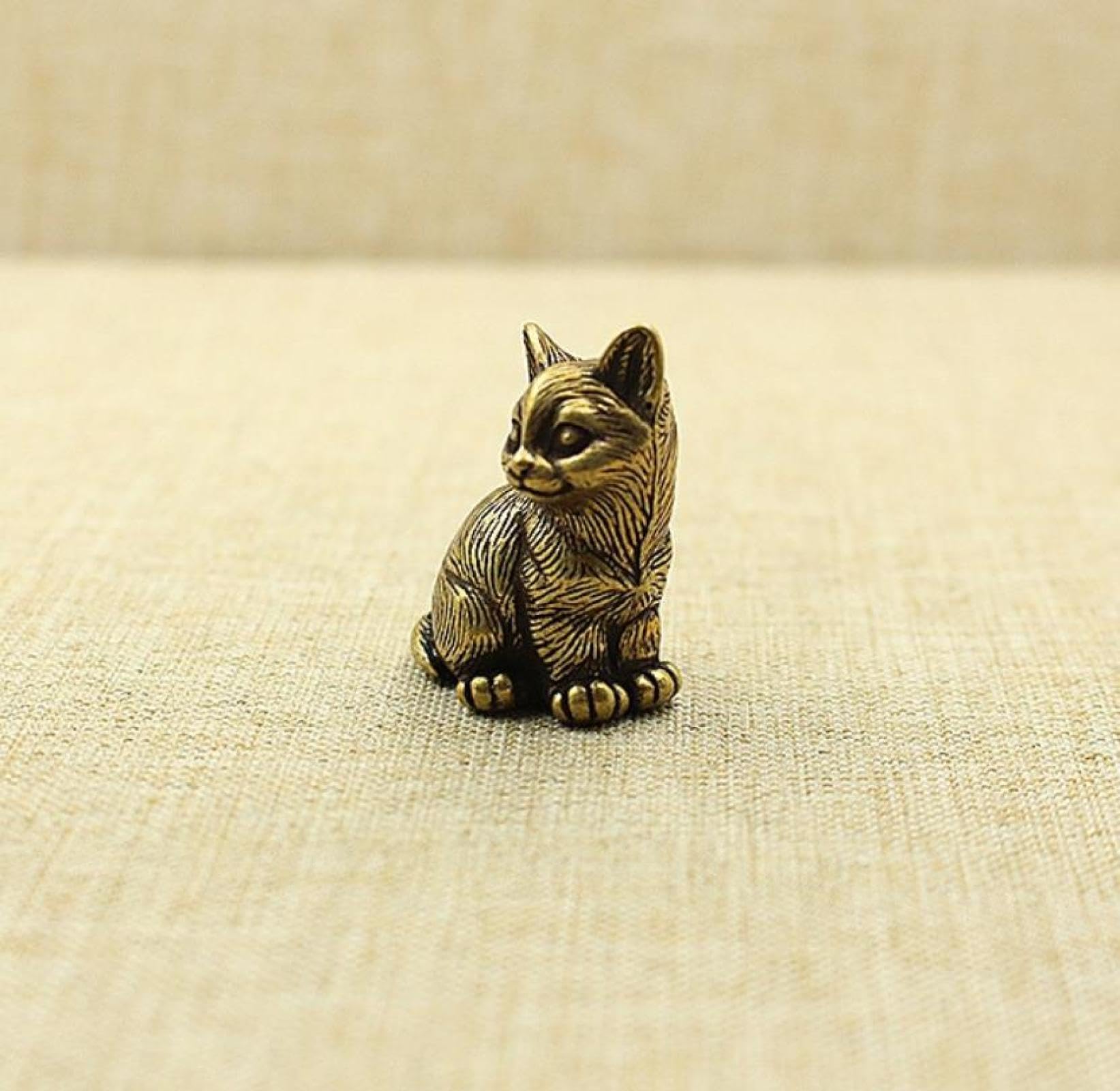 Amazon.co.jp: 風水真鍮彫像オーナメントギフト真鍮かわいい猫置物 