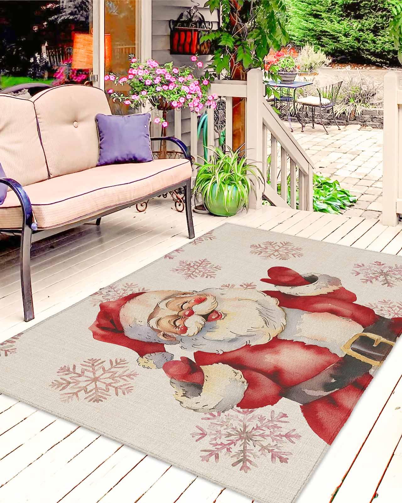 Amazon.com: Christmas Outdoor Rug 4x6 ft Santa Claus Outdoor Large