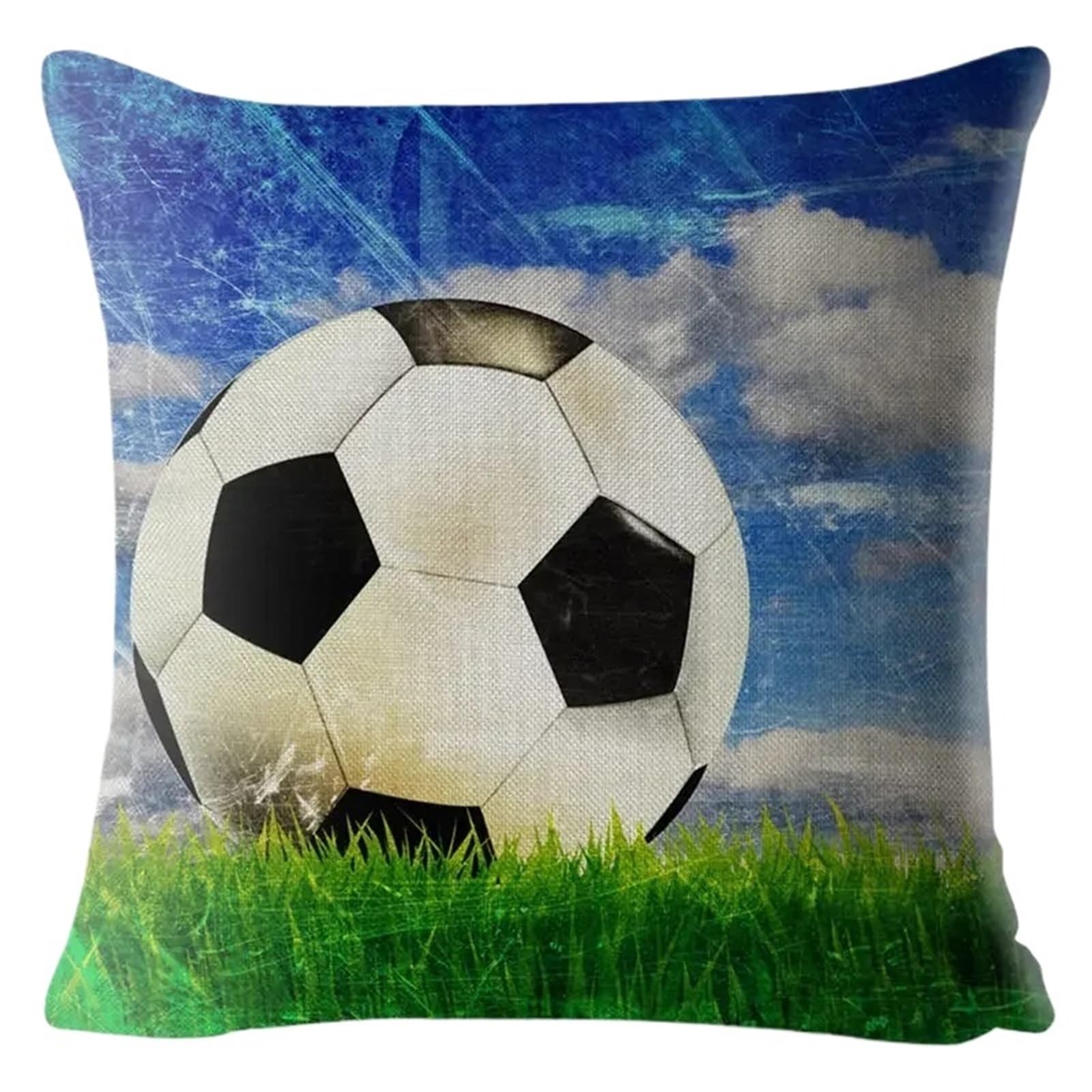 GIYXHU Cartoon Football Print Pillow Square Cushion Sofa Home Decor for Sofa(Color3)