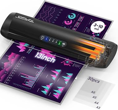 Qfun 3-10 Mil Commercial 13 Inch Laminator Machine with Laminating Sheets