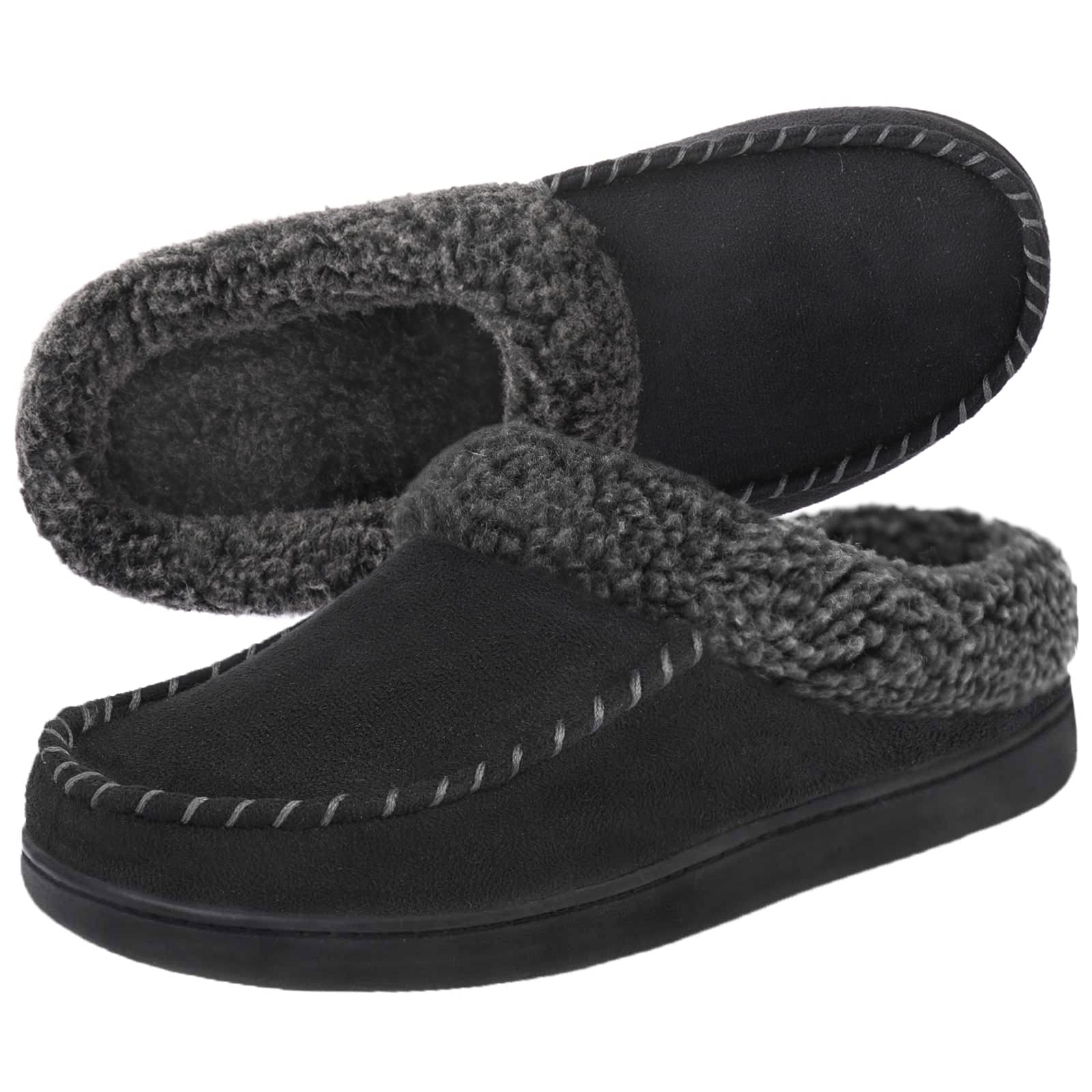 ULTRAIDEASMen's Nealon Moccasin Clog Slipper, Slip on Indoor/Outdoor House Shoes